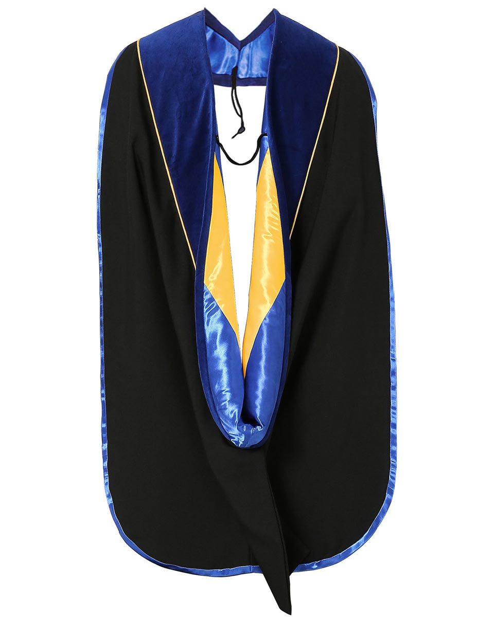 Deluxe Doctoral Hood with Gold Piping - 10 Color Combinations Available