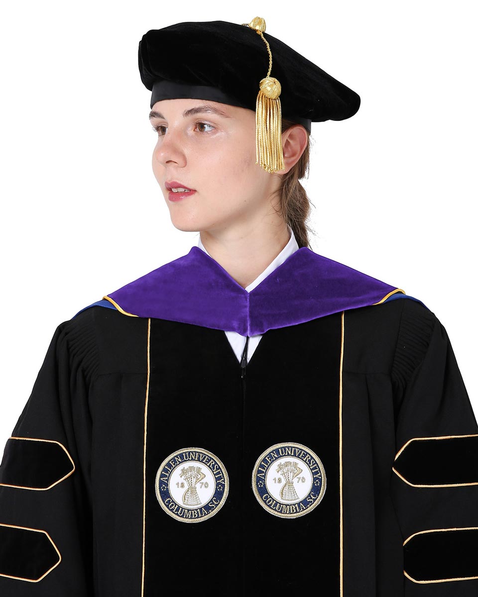 Deluxe Doctoral Hood with Gold Piping - 10 Color Combinations Available