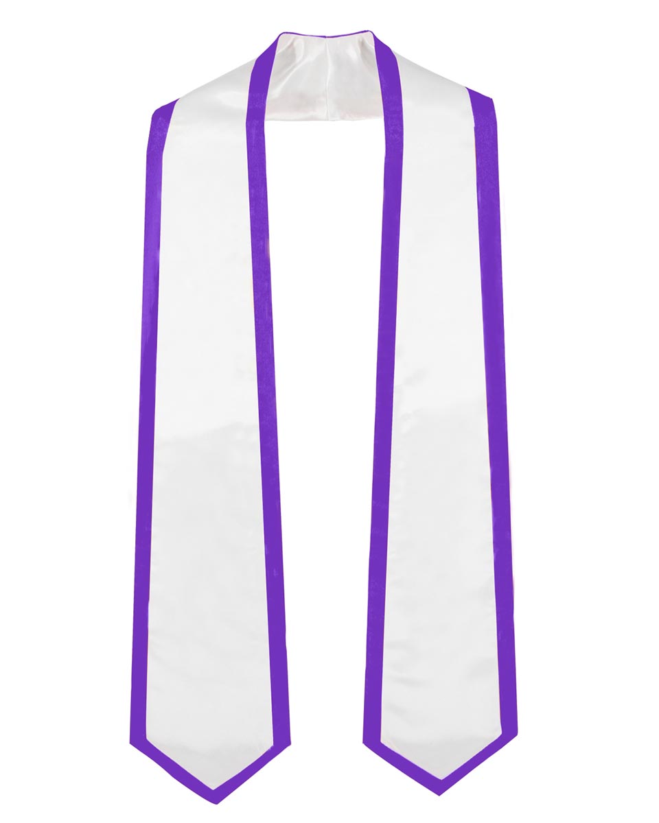 Graduation Stoles Classic End With Trim - 11 Colors Available