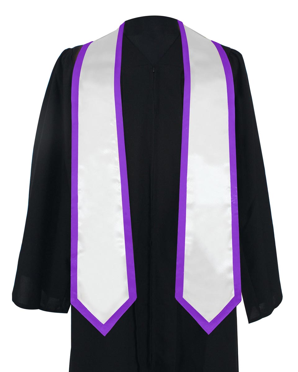 Graduation Stoles Classic End With Trim - 11 Colors Available