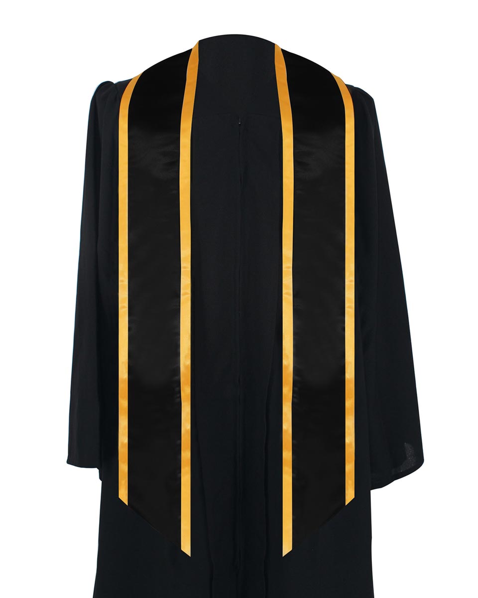 Graduation Stole Angled End With Trim - 11 Colors Available