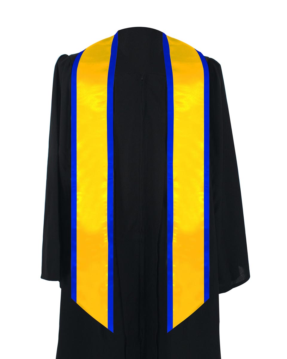 Graduation Stole Angled End With Trim - 11 Colors Available