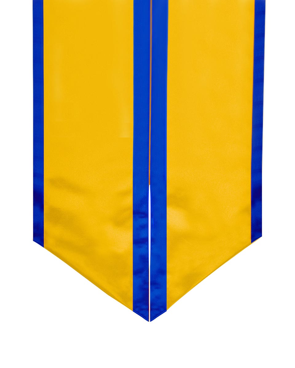 Graduation Stole Angled End With Trim - 11 Colors Available