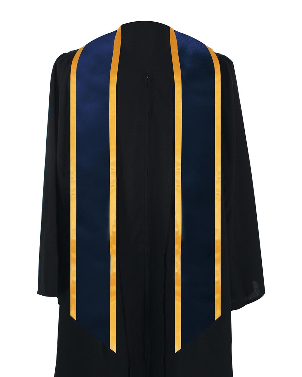 Graduation Stole Angled End With Trim - 11 Colors Available