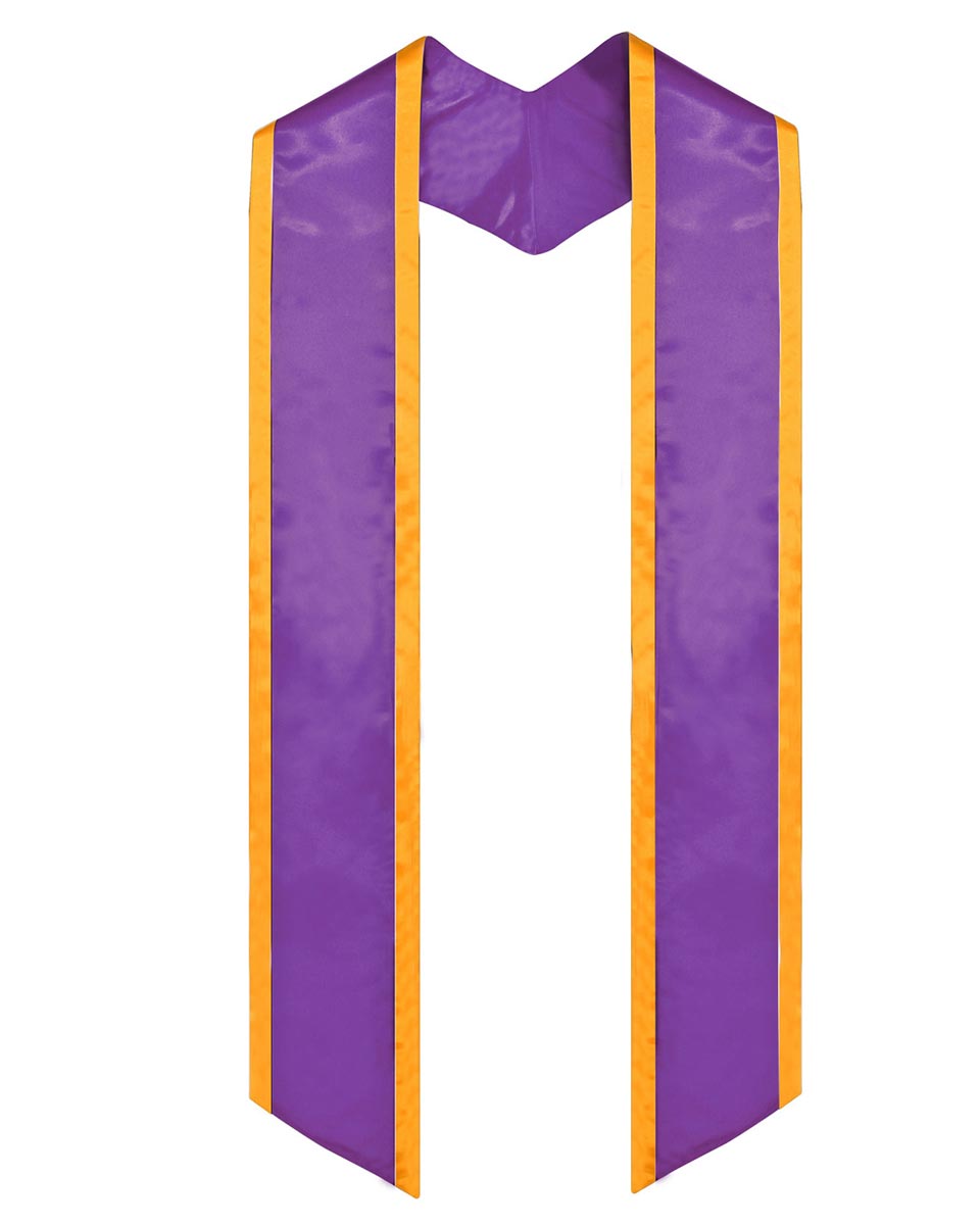 Graduation Stole Angled End With Trim - 11 Colors Available