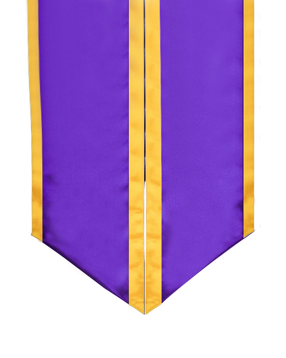 Graduation Stole Angled End With Trim - 11 Colors Available