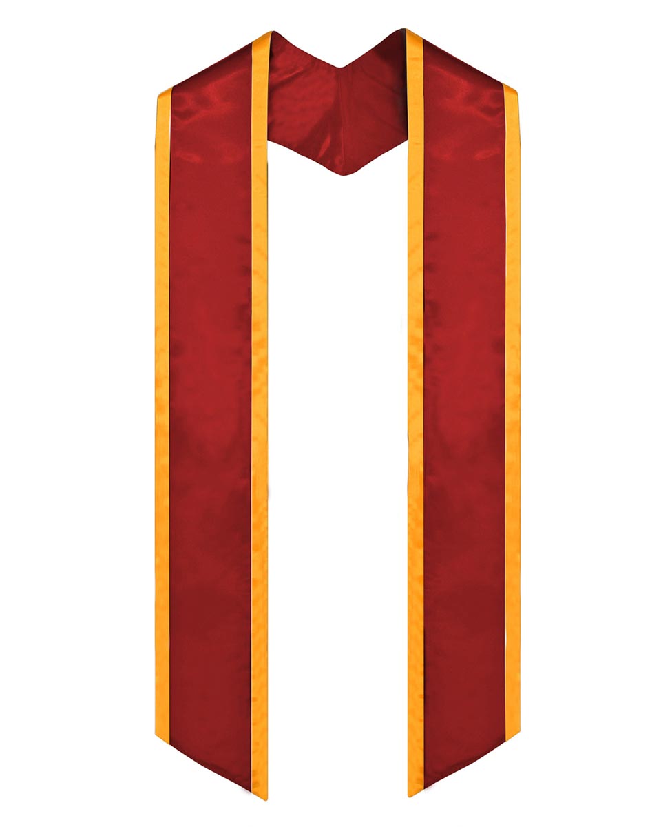 Graduation Stole Angled End With Trim - 11 Colors Available