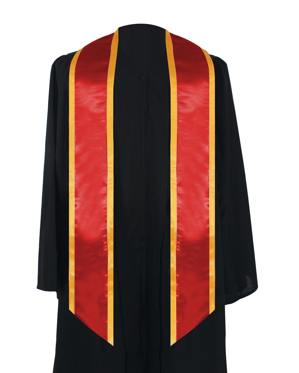 Graduation Stole Angled End With Trim - 11 Colors Available