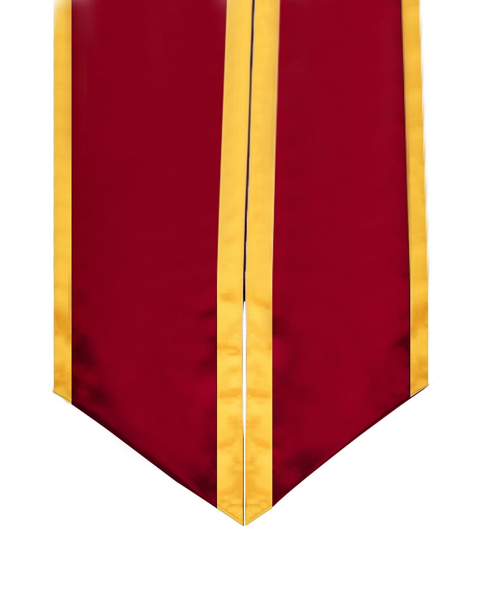 Graduation Stole Angled End With Trim - 11 Colors Available