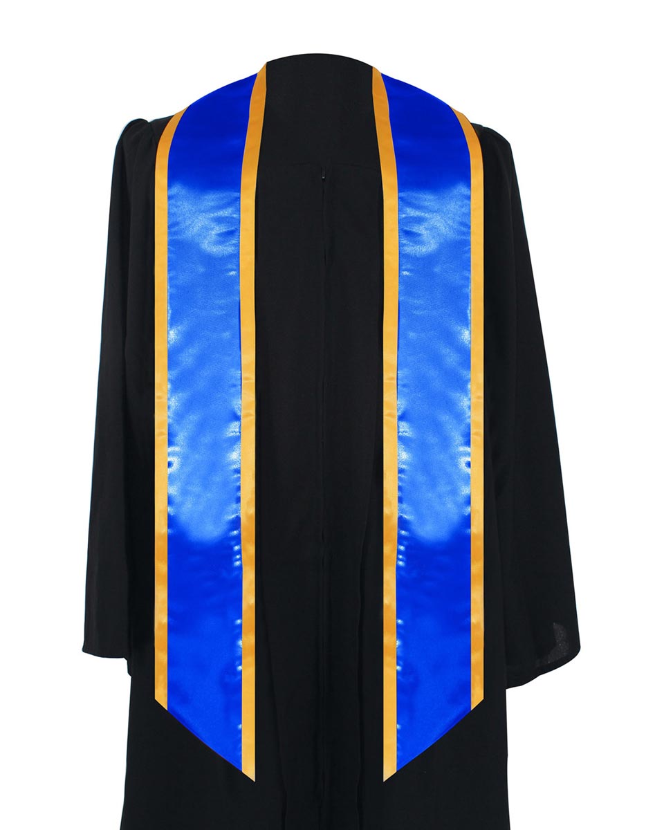 Graduation Stole Angled End With Trim - 11 Colors Available