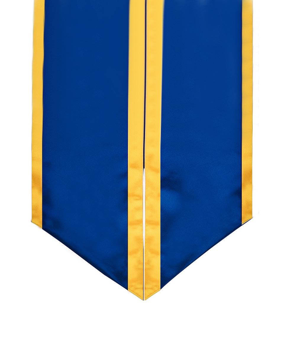 Graduation Stole Angled End With Trim - 11 Colors Available