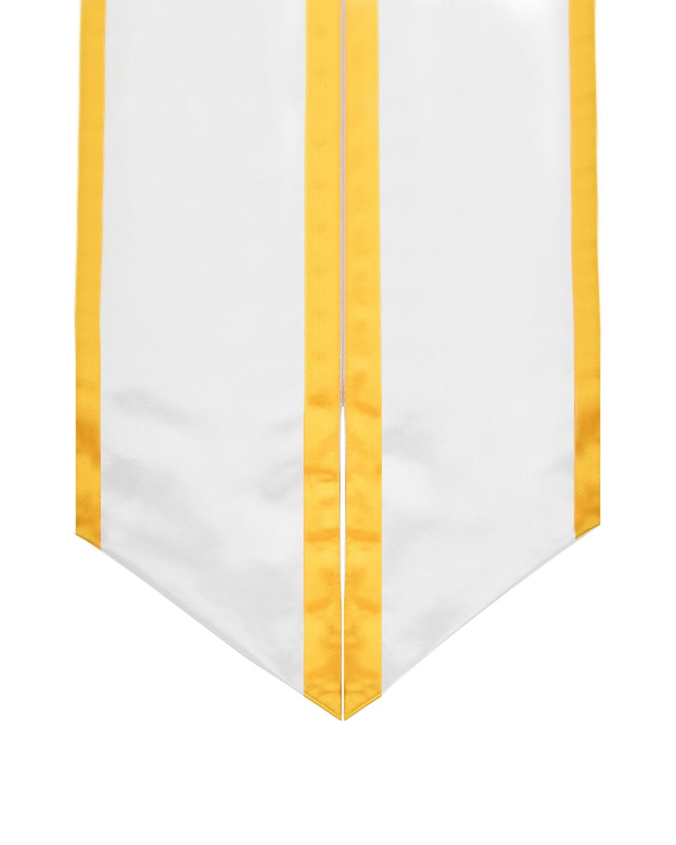 Graduation Stole Angled End With Trim - 11 Colors Available