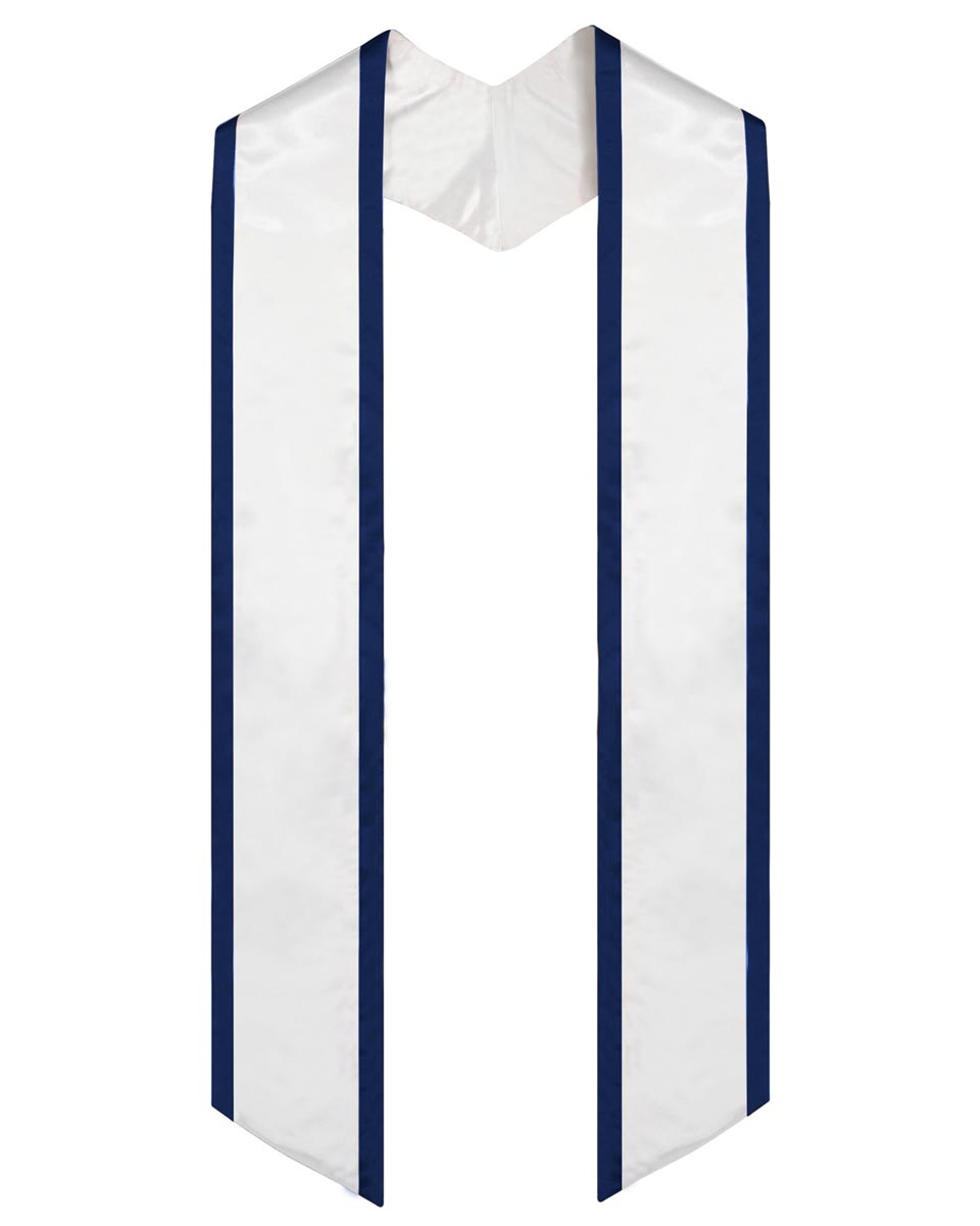 Graduation Stole Angled End With Trim - 11 Colors Available