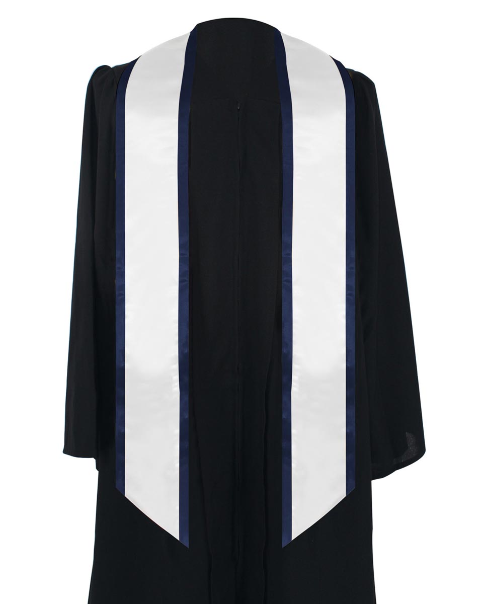 Graduation Stole Angled End With Trim - 11 Colors Available