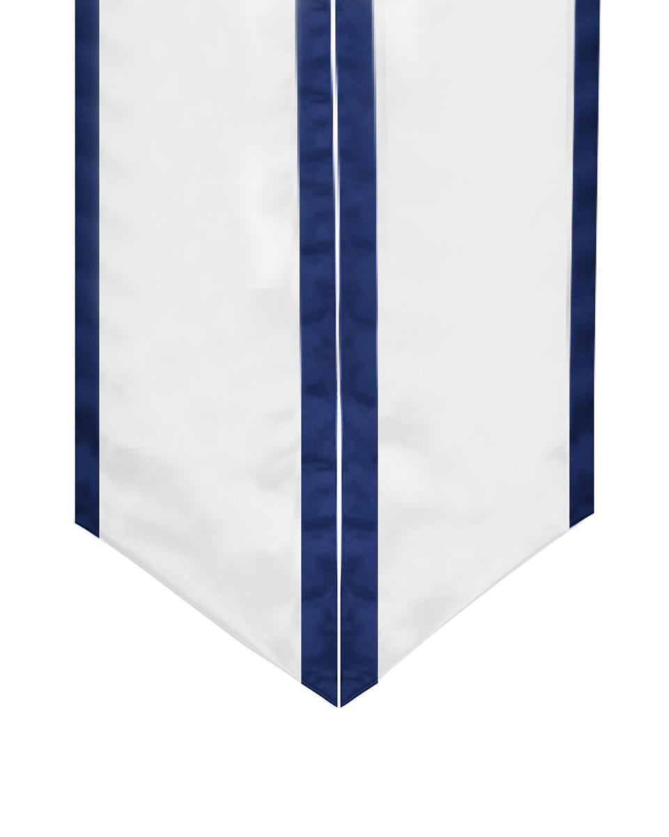 Graduation Stole Angled End With Trim - 11 Colors Available