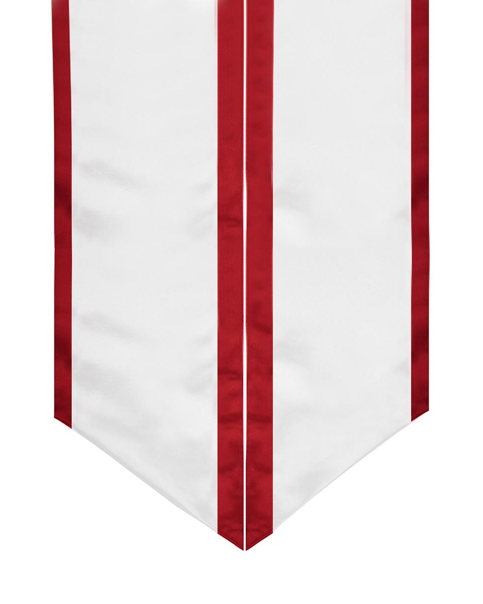 Graduation Stole Angled End With Trim - 11 Colors Available