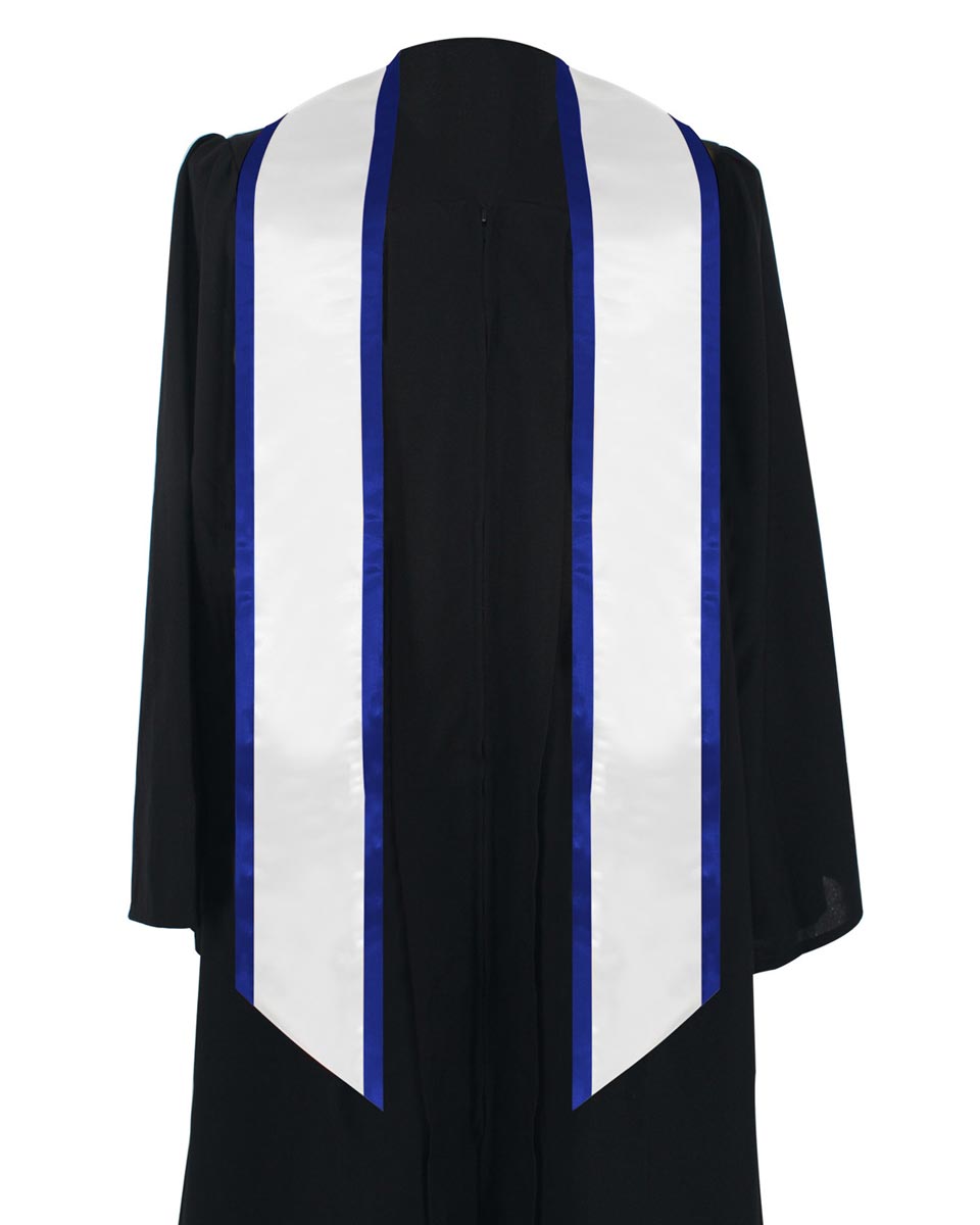 Graduation Stole Angled End With Trim - 11 Colors Available