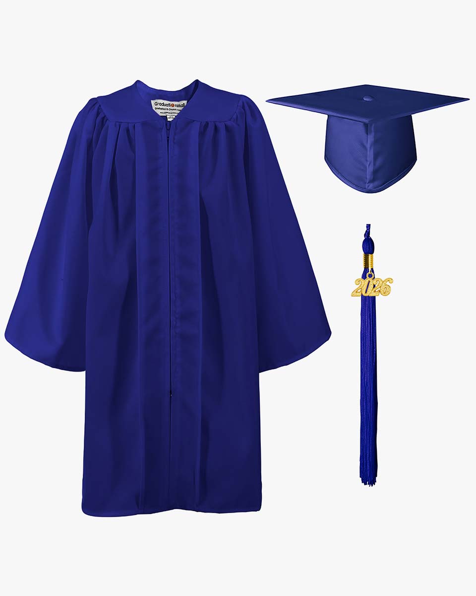 Matte Kindergarten Graduation Cap, Gown, Stole & Diploma Package