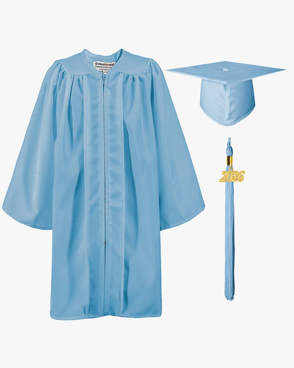 Matte Kindergarten Graduation Cap, Gown, Stole & Diploma Package