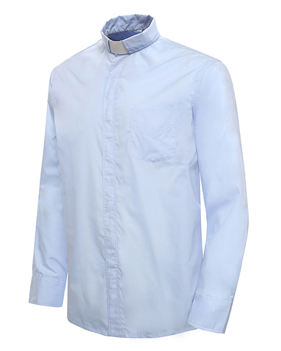 Men's Long-sleeved Tab Collar Clergy Shirt for Halloween Costumes