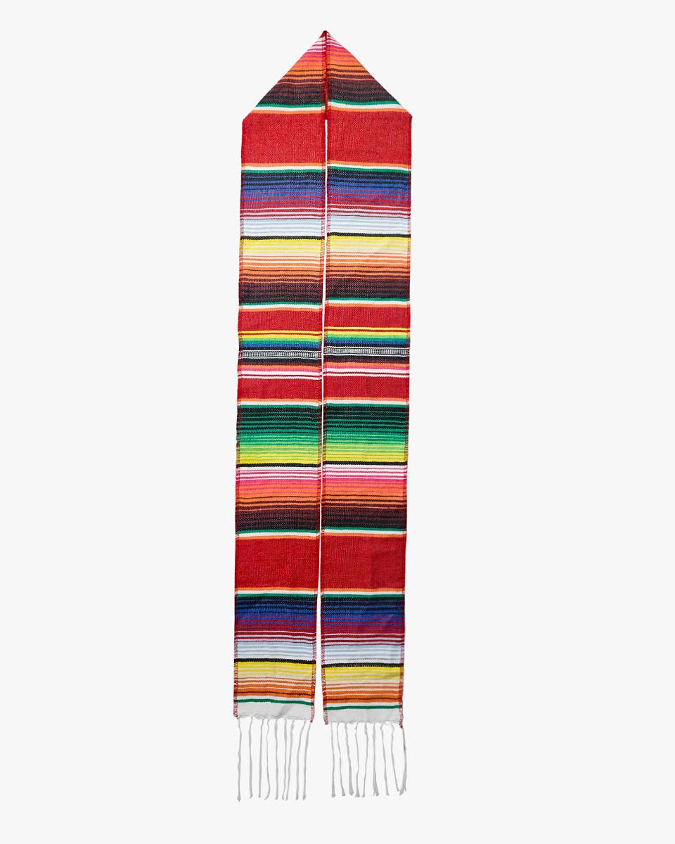 Mexican Serape Graduation Stole with White Tassel - 7 Colors Available