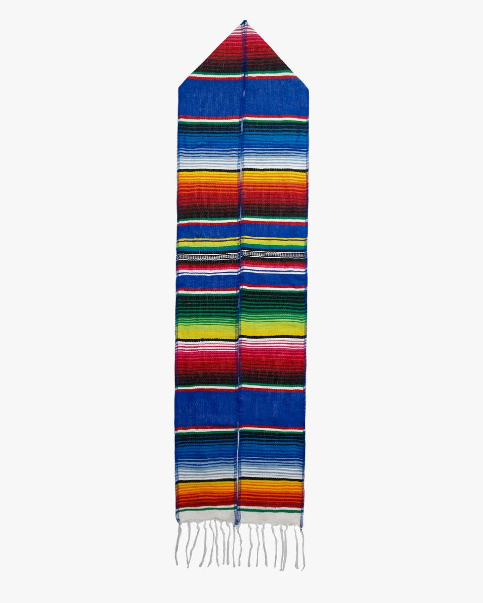 Mexican Serape Graduation Stole with White Tassel - 7 Colors Available