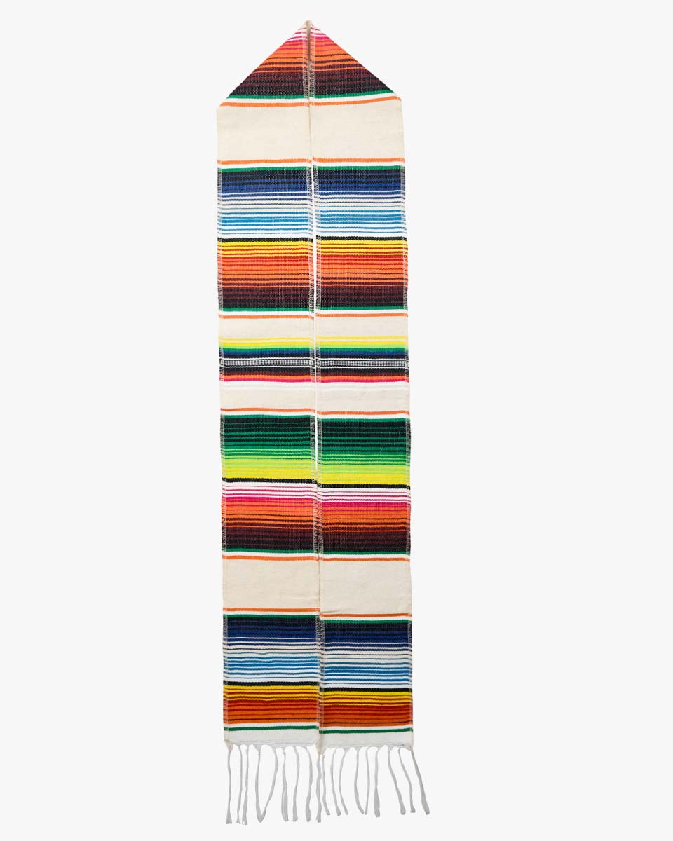 Mexican Serape Graduation Stole with White Tassel - 7 Colors Available