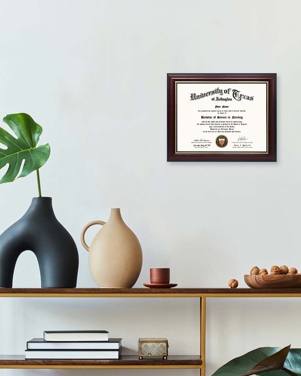 Graduation Certificate Real Wood Frame with Gold Trim  Pack of 2 - 8.5"*11- 3 Color Available