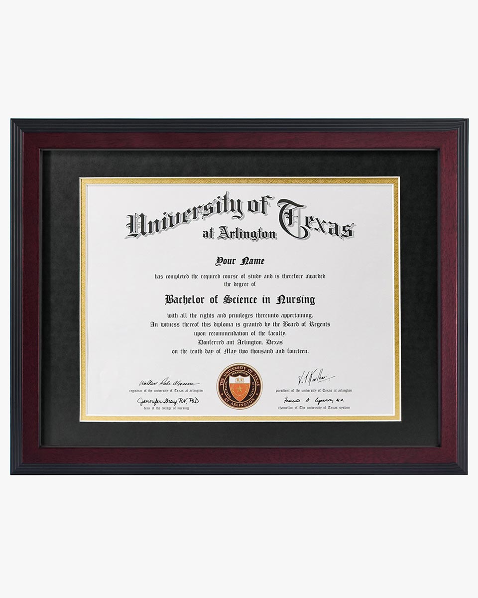 Certificate Document Solid Wood Frame Mahogany with Black Tapering Stepped Edge - 8.5"*11"-11"*14"