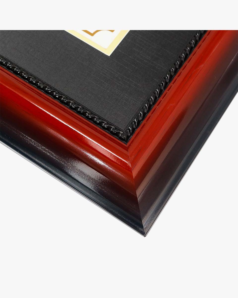 Certificate Document Cherry Finish with Intricate Black Rope Detail Solid Wood Frame with Mat - 11"*14"