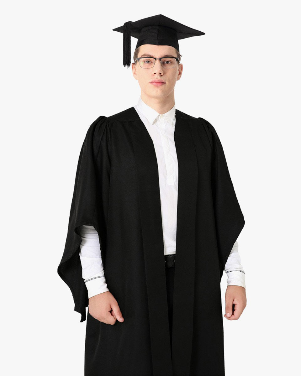 Classic Gathered Bachelor Graduation Gown & Mortarboard