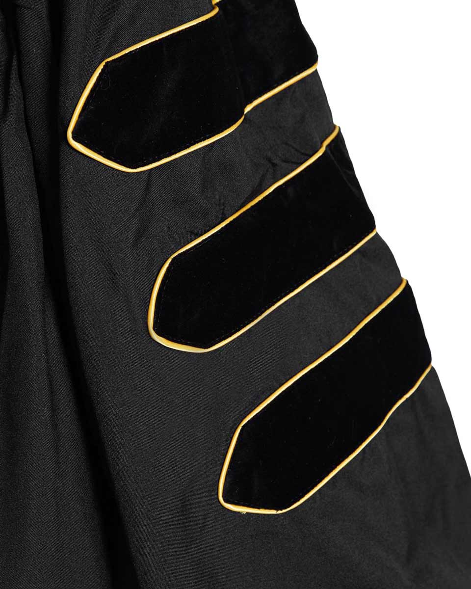 Deluxe Doctoral Academic Gown Only - Black with Gold Piping