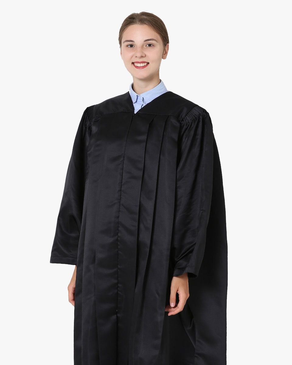 Deluxe Master Graduation Gown Only-Black 54 (5'9
