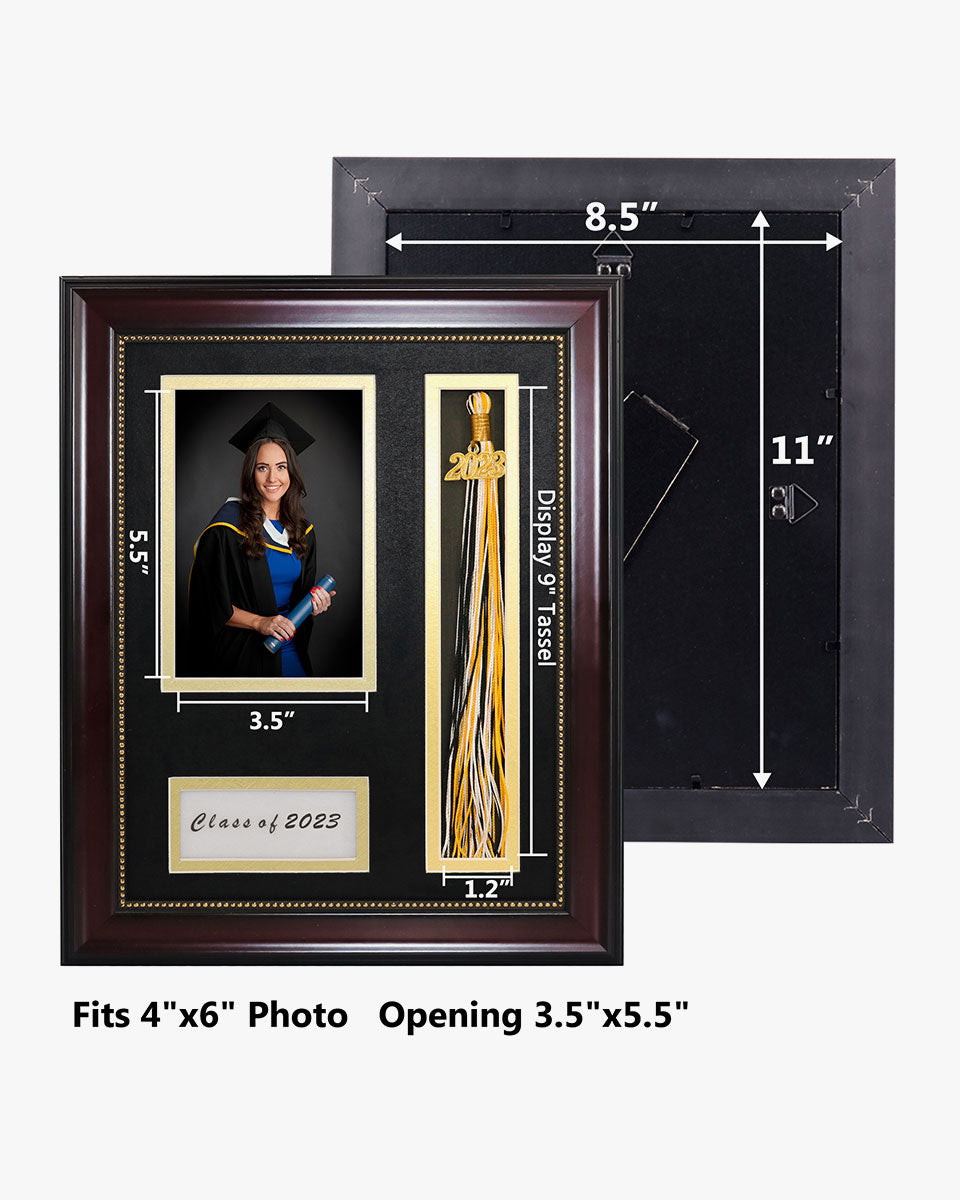 Graduation Shadow Box Frame for Photo with Tassel Insert - 3 Sizes Available