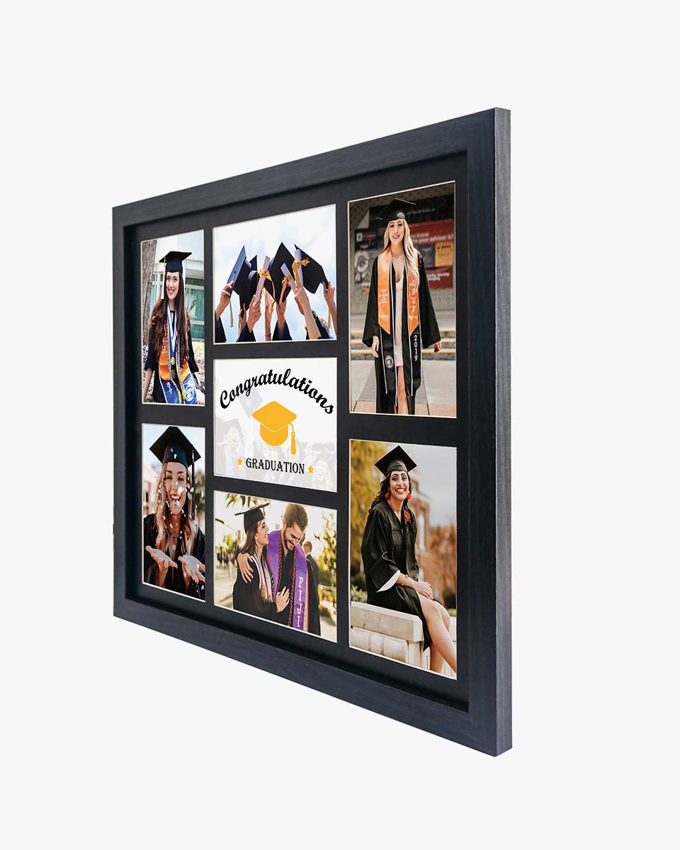 Graduation Multi-Year School Picture Frame with 7 Openings 4X6 Pictures