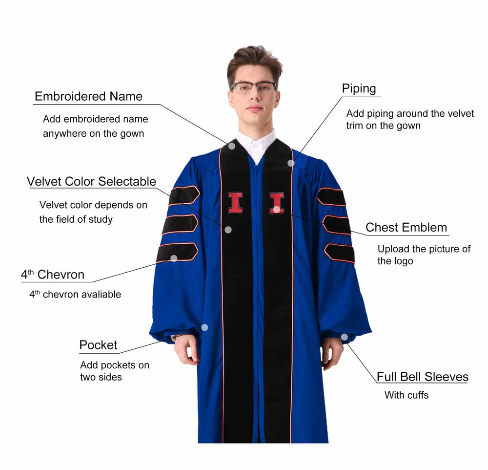 Yale University Doctoral Gown, Tam & Hood Package