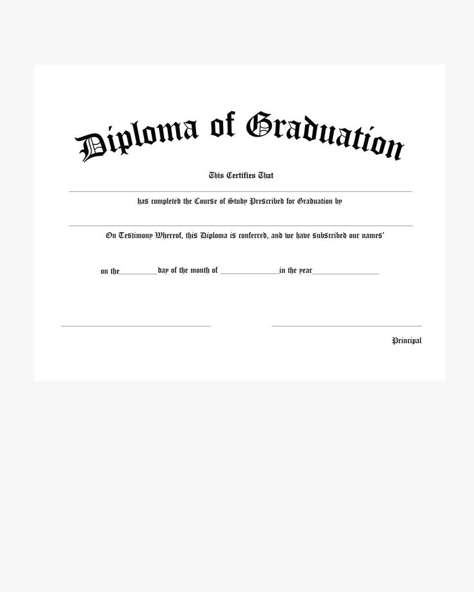 Graduation Paperwork Graduation Certificate Paper 8 1/2