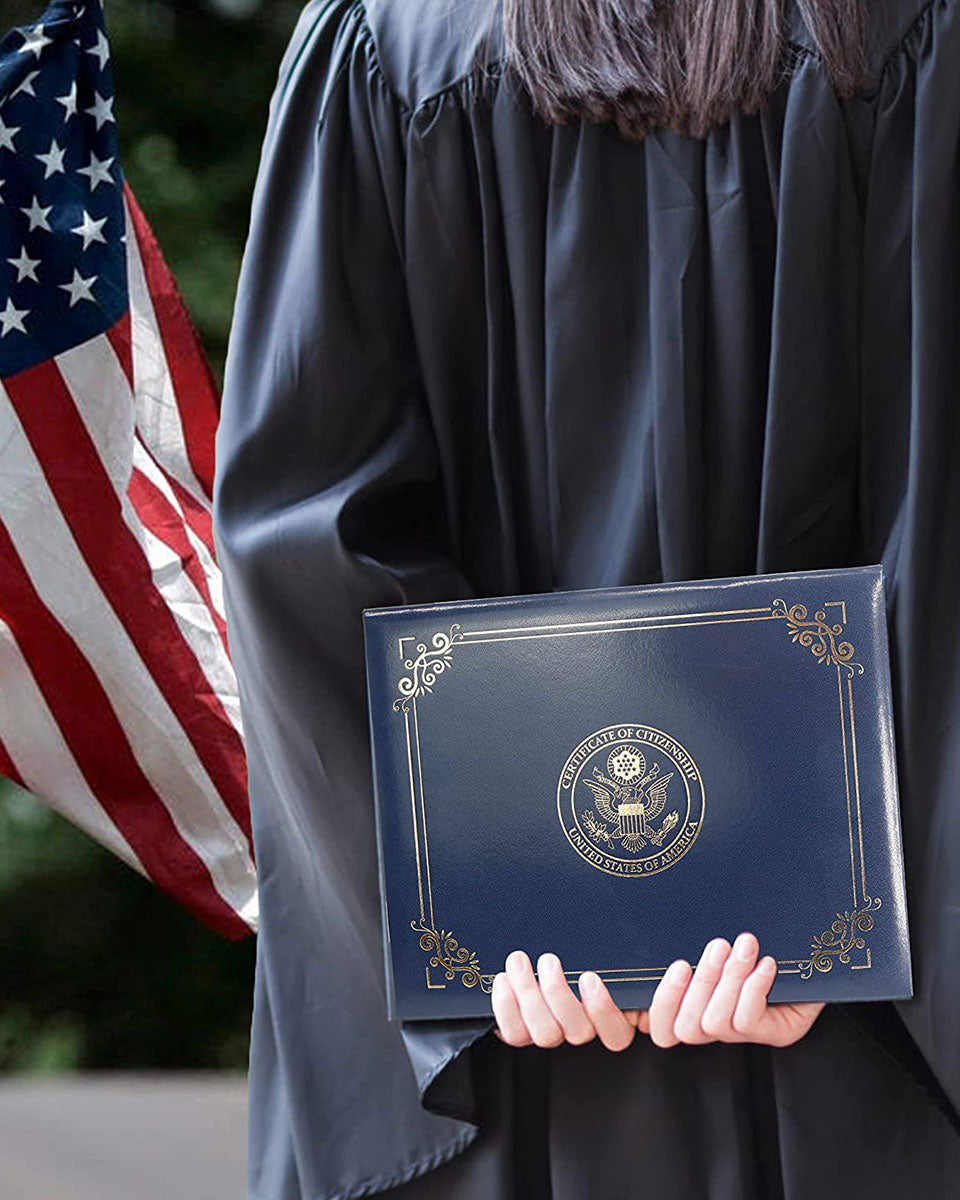 US Citizenship Naturalization Certificate Cover of with Gold Logo 'Certificate of Citizenship'