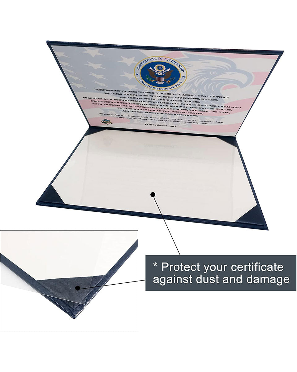 US Citizenship Naturalization Certificate Cover of with Gold Logo 'Certificate of Citizenship'