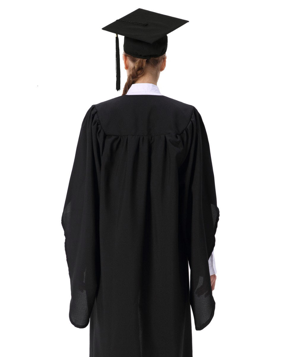 Classic Black Bachelors Graduation Cap & Gown - Yordam Mezuniyet