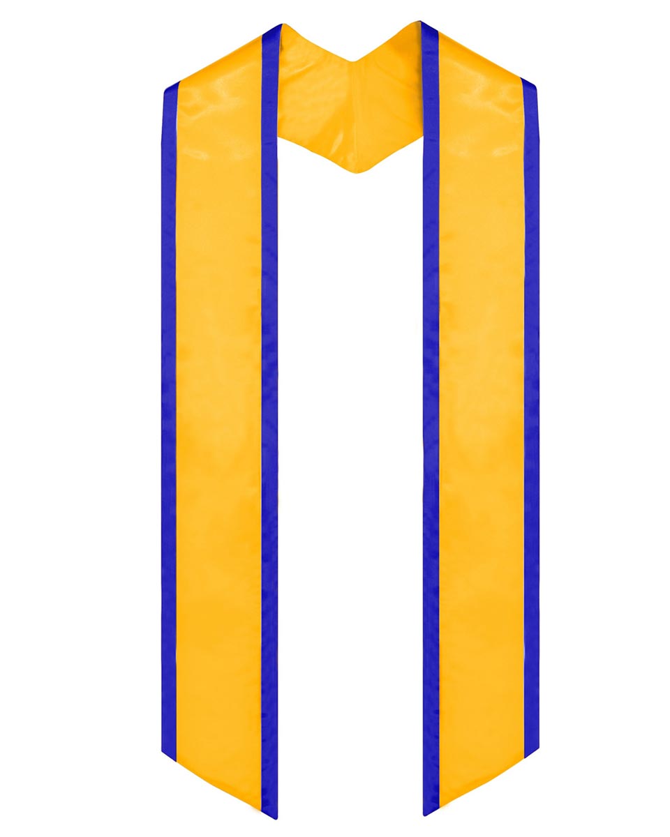 Graduation Stole Angled End With Trim - 11 Colors Available