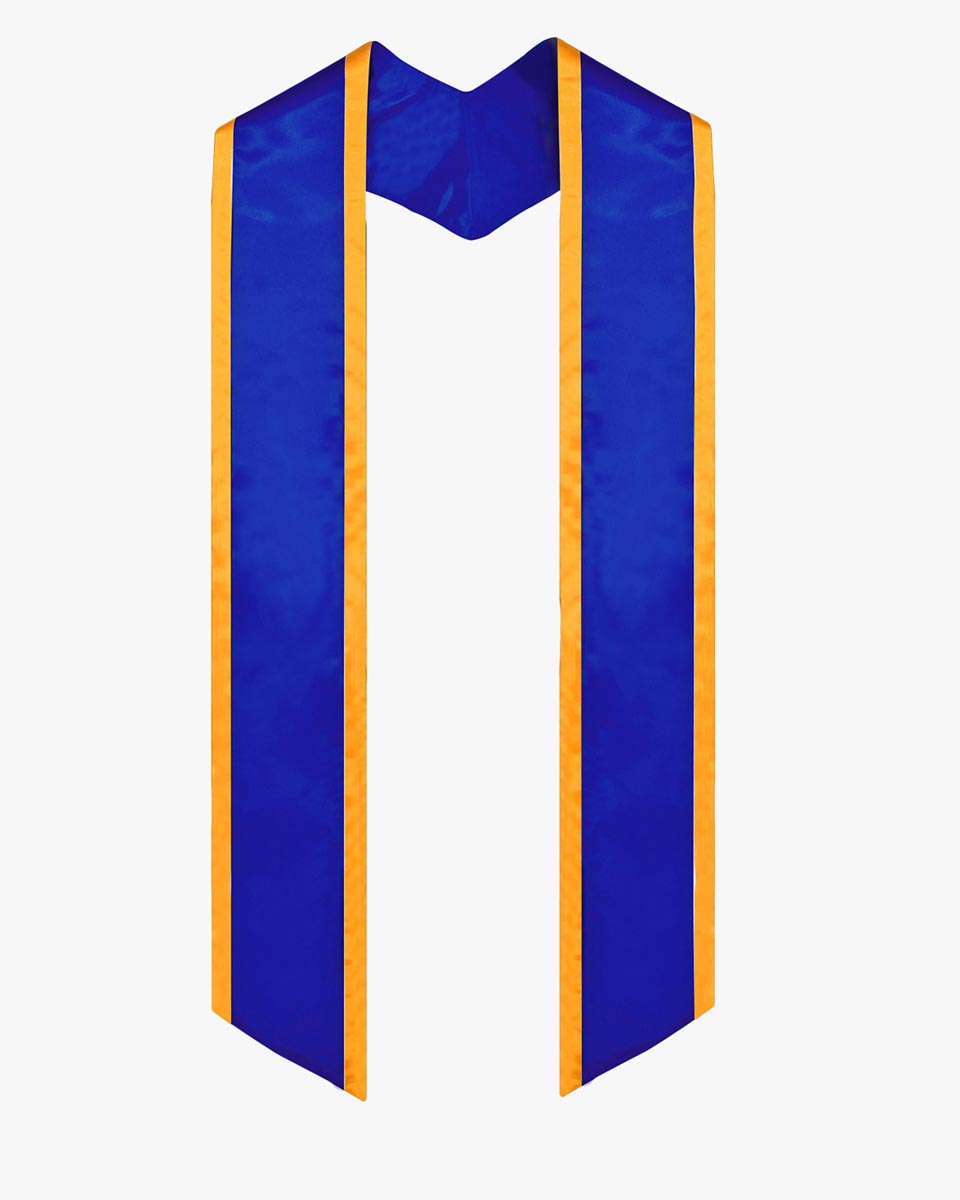 Graduation Stole Angled End With Trim - 11 Colors Available