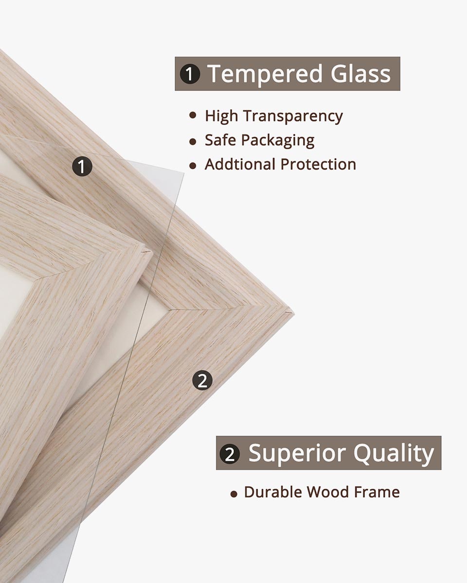 White Wood Photo Frames with Real Glass Pack of 2 - 4 Sizes Available