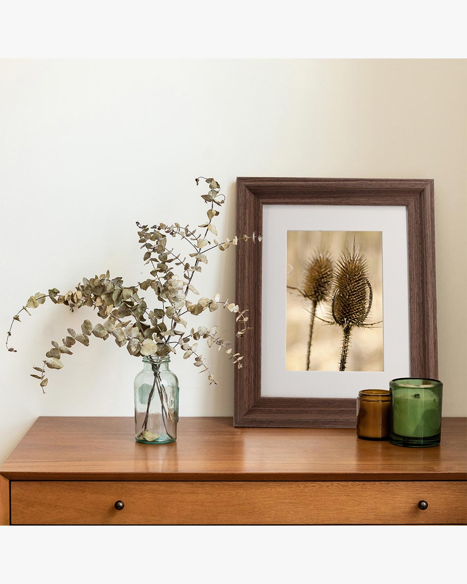 Brown Wood Photo Frames with Real Glass Pack of 2 - 4 Sizes Available