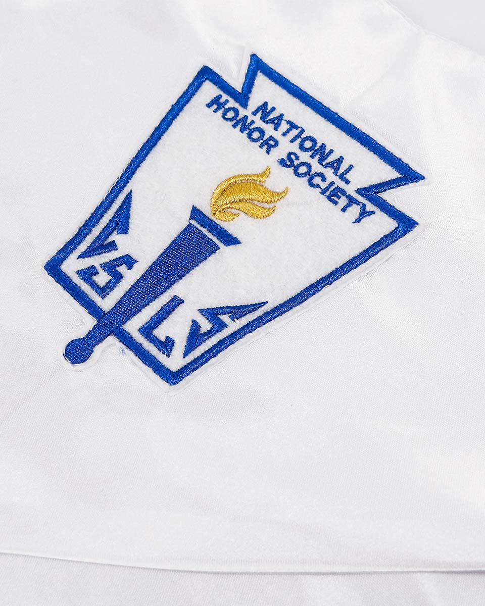 Unisex Adult V-neck Graduation Stole With Embroidered NATIONAL HONOR SOCIETY Patch - 2 Colors Available