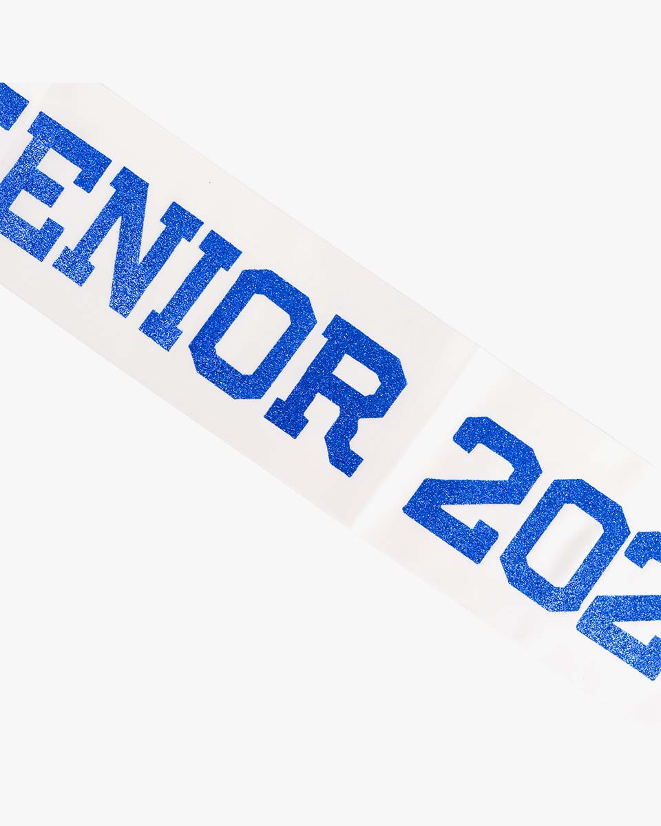 Class of 2022-2021 Graduation Sash with Glitter Letter for Graduation Party-White