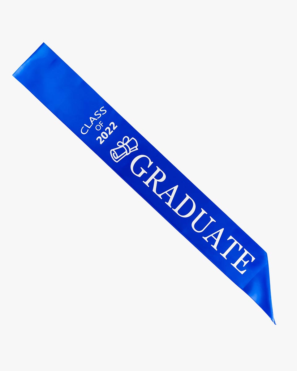 Class of 2022-2021 Graduation Sash with Glitter Letter for Graduation Party-Royal Blue