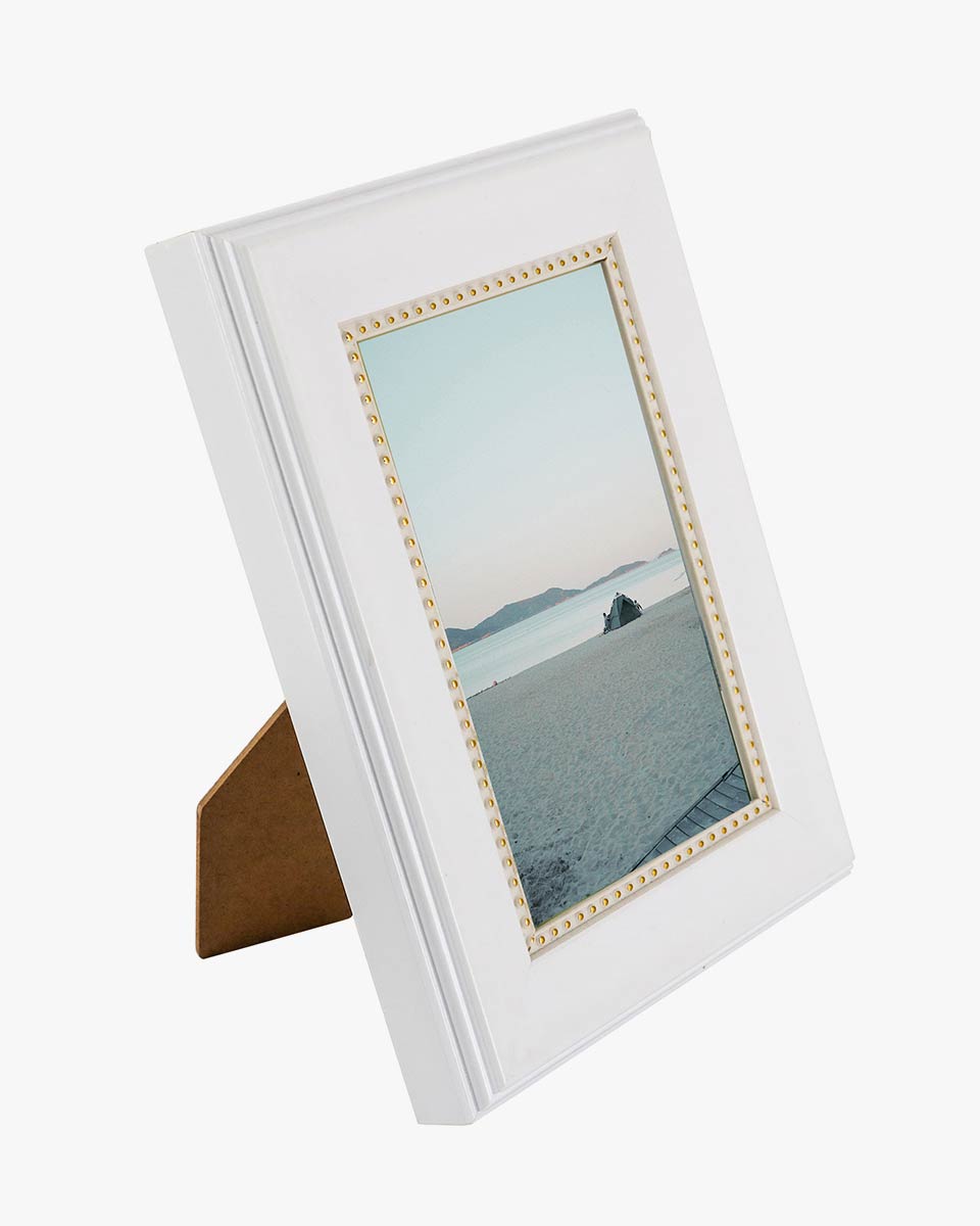 White Picture Frame,Photo Display with Gold Beading,pack of 2 - 3 Sizes Available